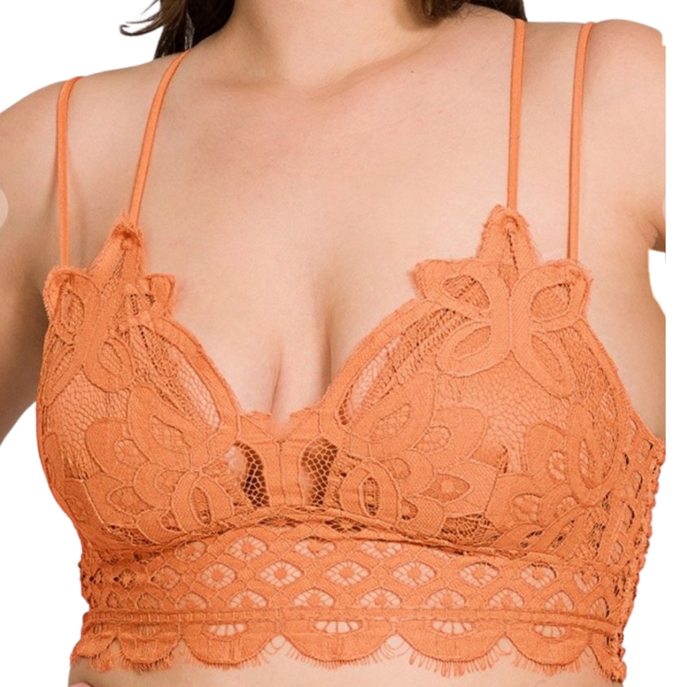 G35 BUTTER ORANGE LACE BRALETTE